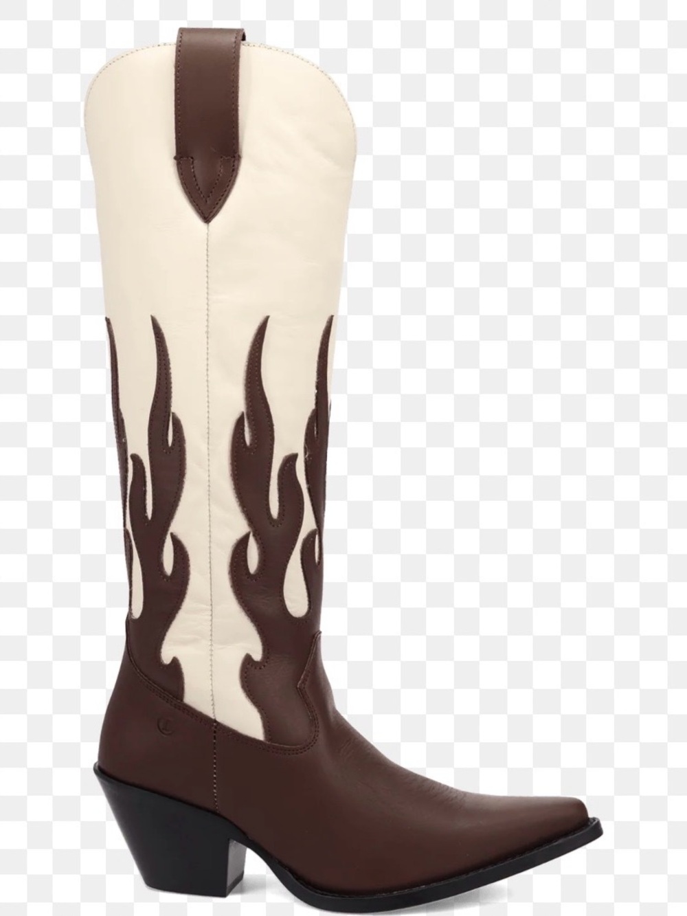 Dingo Two-Tone Brown and Cream Flame Cowgirl Boots - Picture 4 of 6